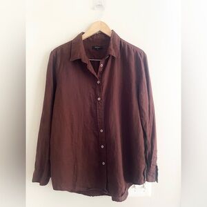 Quince Brown Linen Button Down Shirt